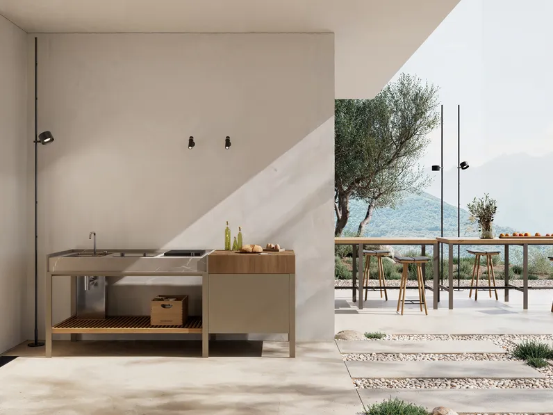 Cucina Design per esterno K-Garden 03 di Ernestomeda