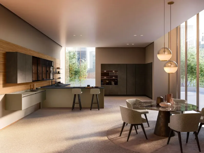 Cucina Design con penisola Kappa + Rho Portrait 16 di Armony