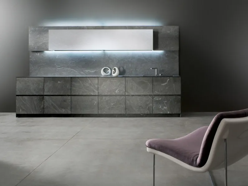 Cucina Design lineare KU45 Emperador di Key Cucine