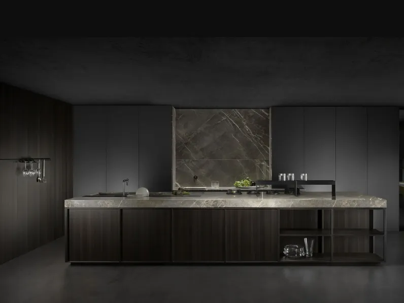 Cucina Design con isola Kuadra 01 di Key Cucine