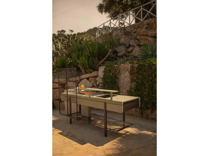 Cucina Design indoor e outdoor in cementoskin Libera di Elmar