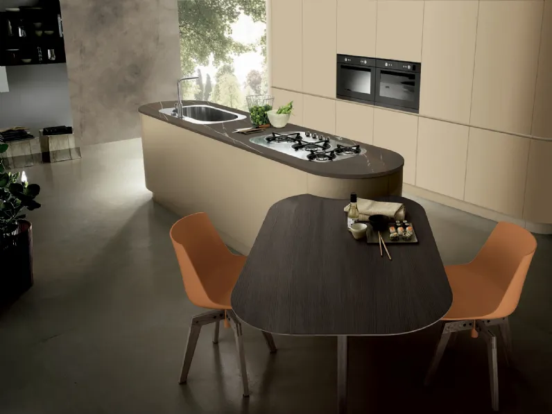 Cucina Design con isola Linea Round di Composit