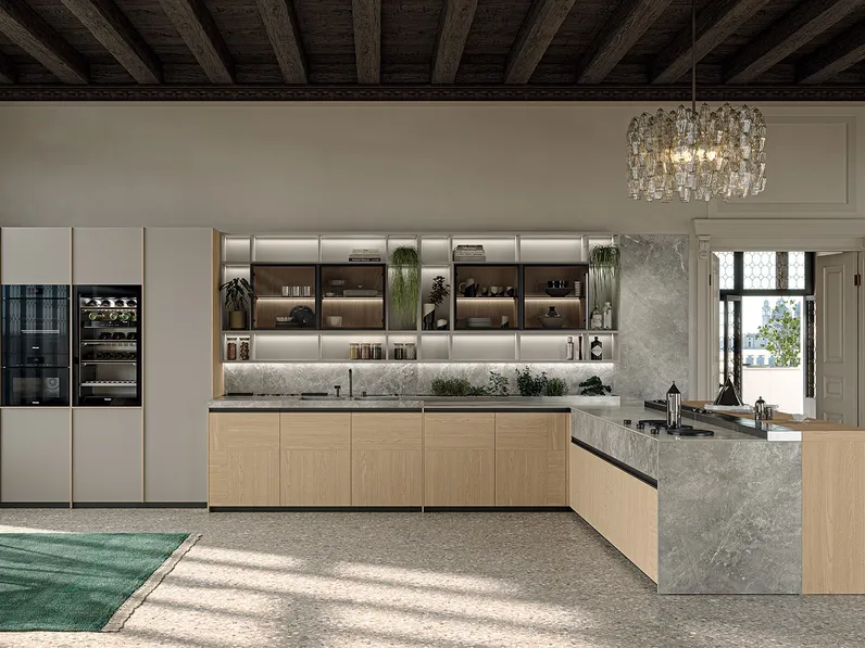 Cucina Design con penisola Loggia In 02 di Zampieri Cucine