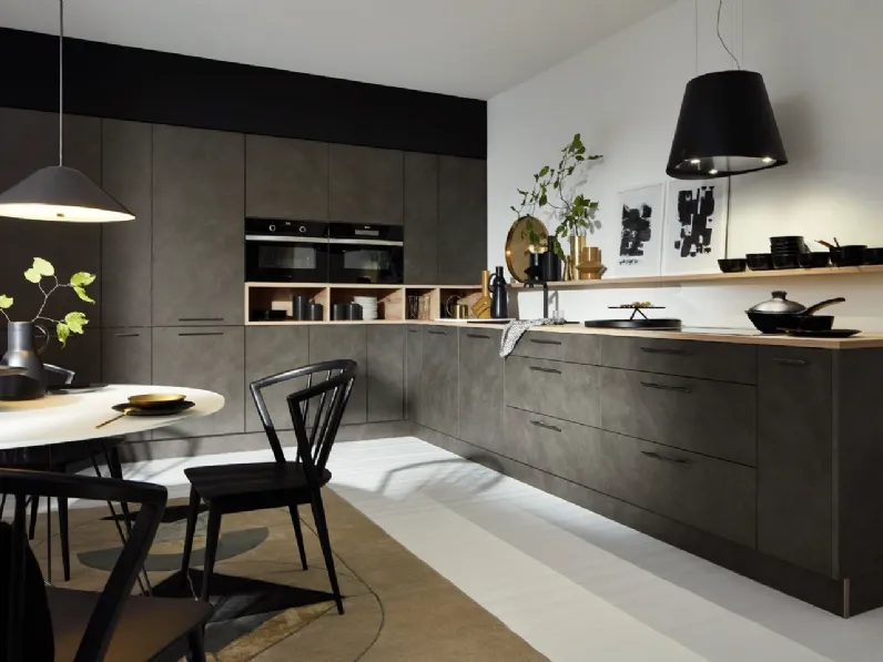 Cucina Design angolare Lucca Cemento Antracite di Nolte