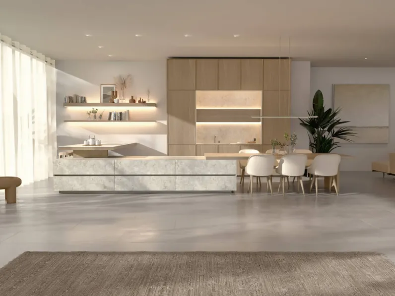Cucina Design con penisola Marea + Giza + Rim di Maistri