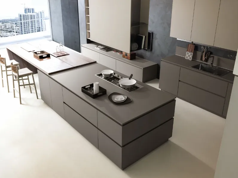 Cucina Design con isola Materika 01 di Pedini