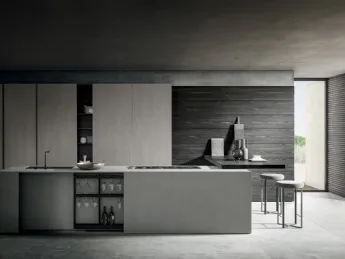 La cucina design Modulo Nova MH6 propone una nuova interpretazione della cucina ad isola grazie a li