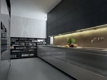 La cucina My Planet in acciaio di Poliform è un capolavoro di design e funzionalità.