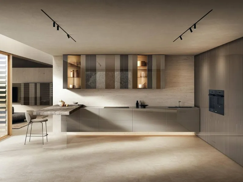 Cucina Design con penisola NOW Project 2829 di Lago