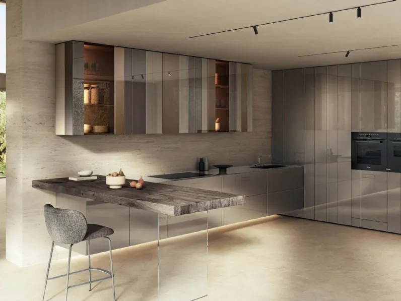 Cucina Design con penisola NOW Project 2829 di Lago