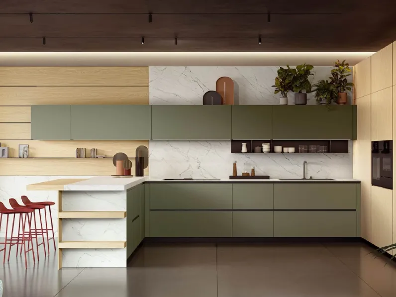 Cucina Design con penisola Omicron composizione 03 di Armony