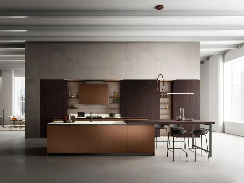 Cucina Design con isola Omicron + Yota Portrait 31 di Armony