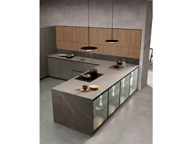 Cucina Design con penisola Aroma 02 di Pedini