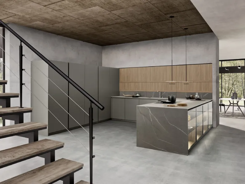Cucina Design con penisola Aroma 02 di Pedini