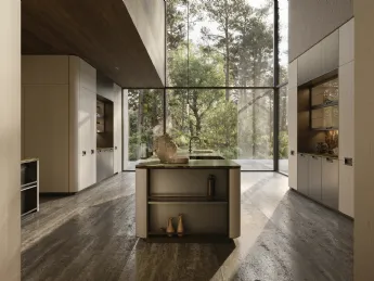 Cucina Design Physis, laccato Peltro, firmata Molteni & C.