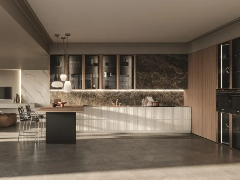 Cucina Design con penisola Pure Glam di Aster Cucine