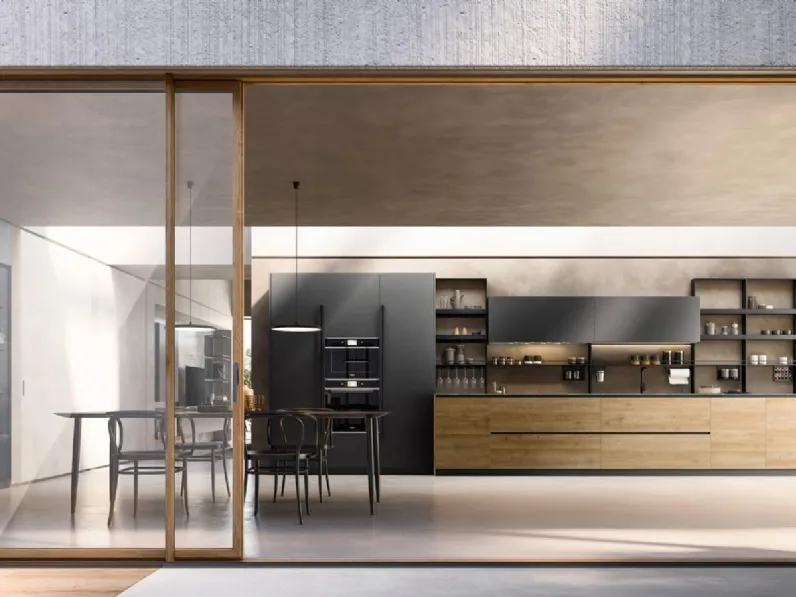 Cucina Design lineare in melaminico Rho composizione 05 di Armony