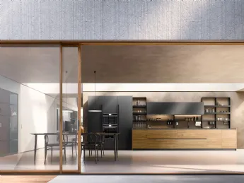 Cucina lineare Rho con ante Yota Portrait di Armony.