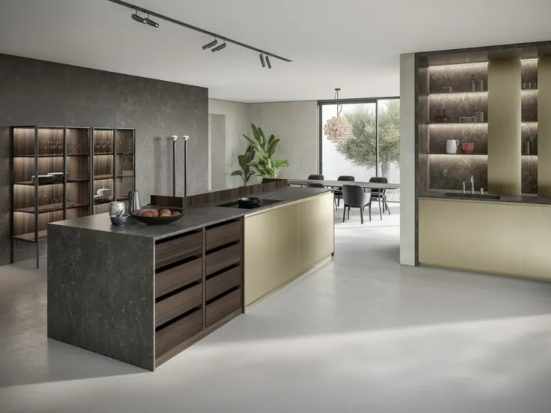 Cucina Design Ritmo Collection in legno e laccato di Mittel