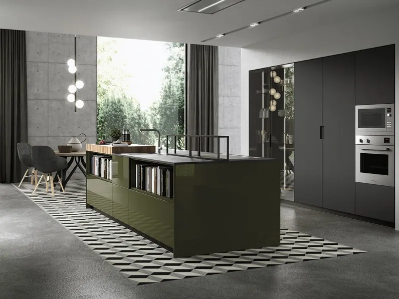 Cucina Design Sistema 22 Ambiente 01 in laccato opaco e lucido di Alta Cucine