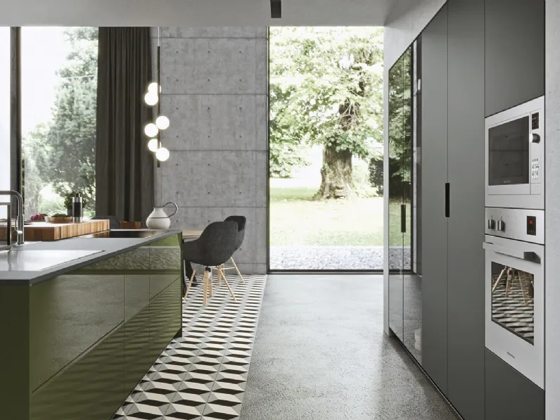 Cucina Design Sistema 22 Ambiente 01 in laccato opaco e lucido di Alta Cucine