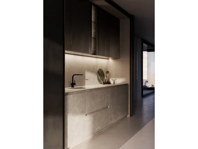 Cucina Design con penisola Skill Gres di Modulnova
