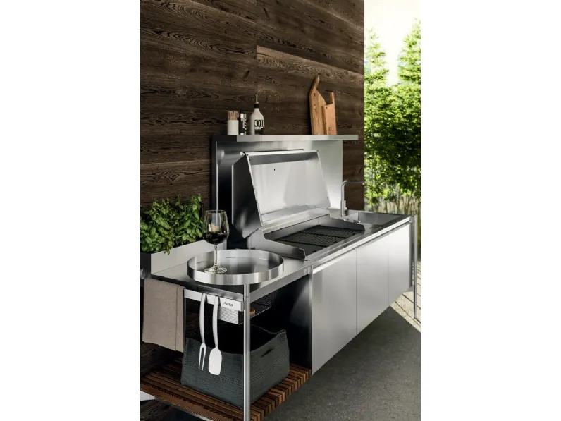 Cucina Design outdoor Solaria Lineare Monoblocco di Arrital