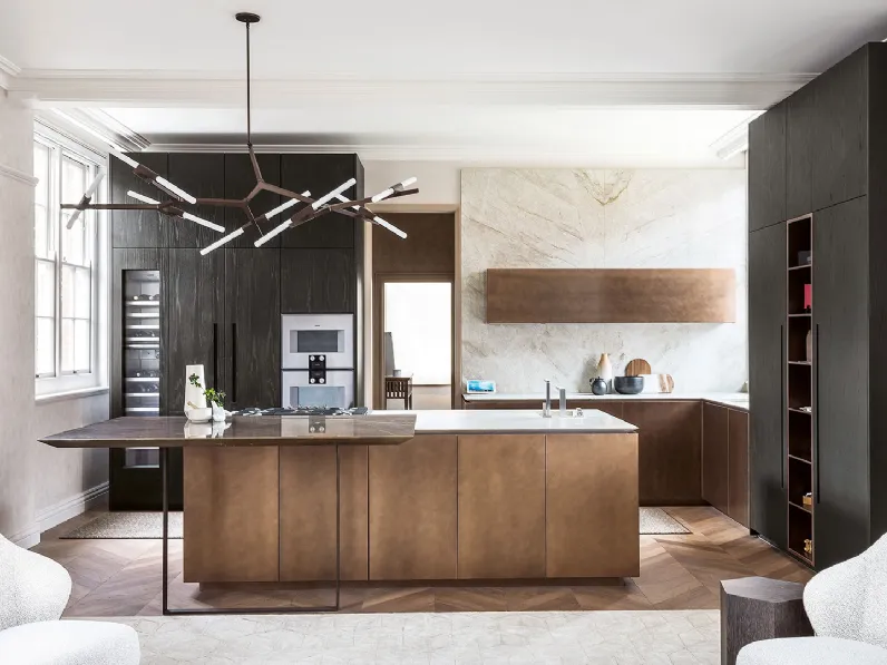 Cucina Design con isola T30 Rame di TM Italia