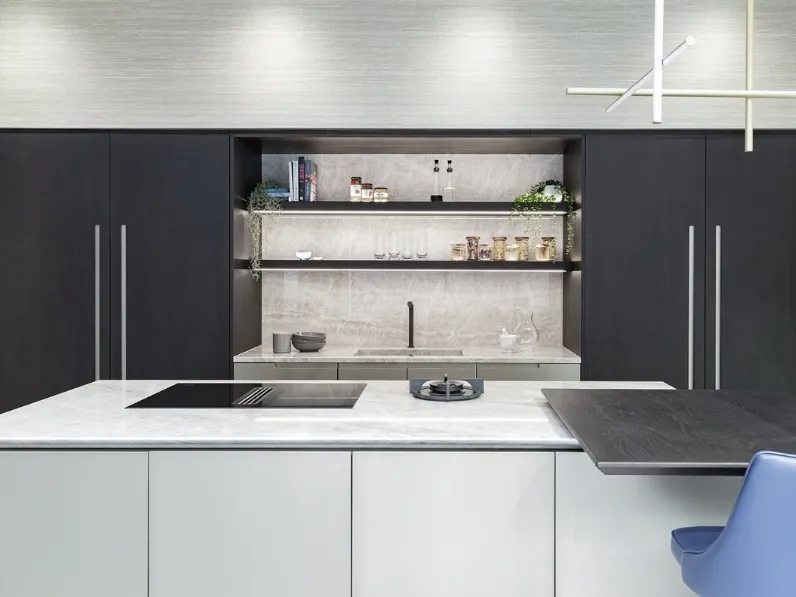 Cucina Design in laccato Bianco con isola T30 di TM Italia