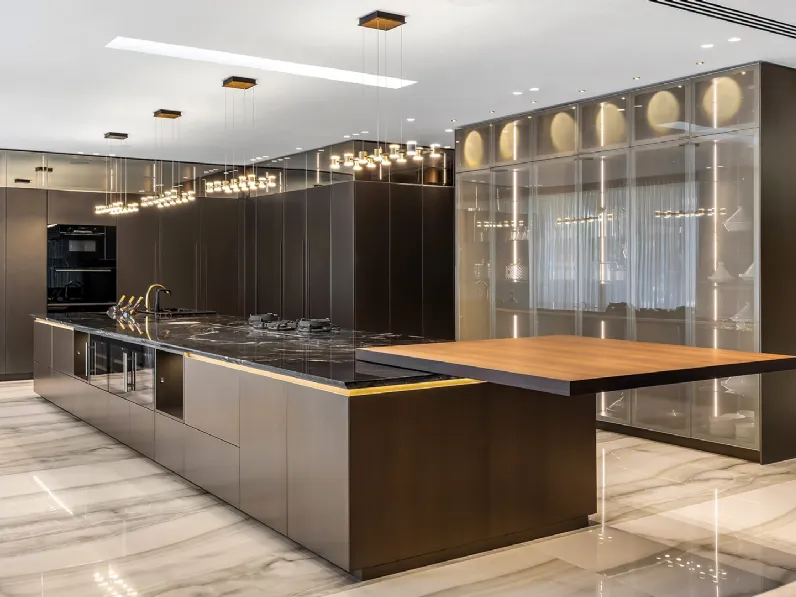 Cucina Design T45 in laccato Bronzo di TM Italia