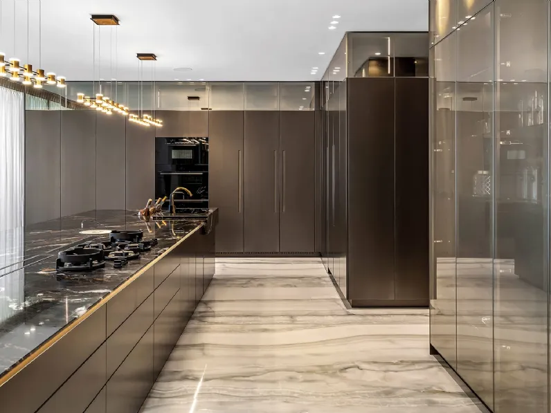 Cucina Design T45 in laccato Bronzo di TM Italia