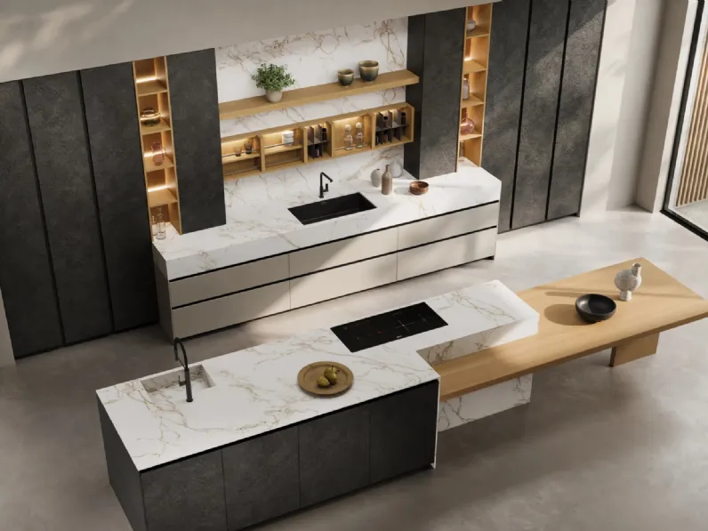 Cucina Design con isola T80 01 di Zecchinon Cucine