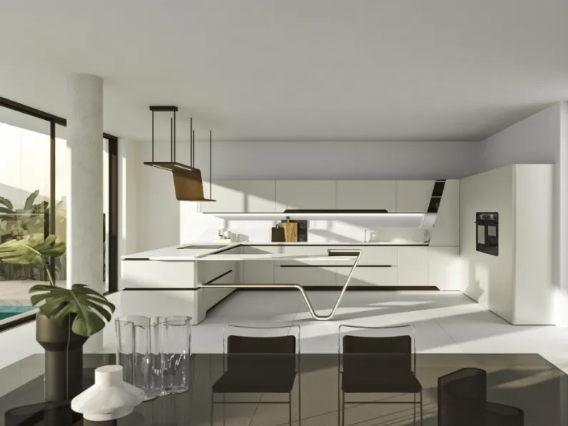 Cucina Design con penisola Vision 01 di Snaidero