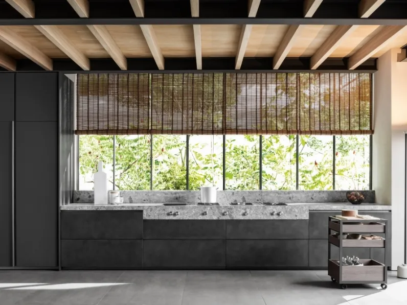 Cucina Design con isola VVD Ferrovia Steel di Molteni & C