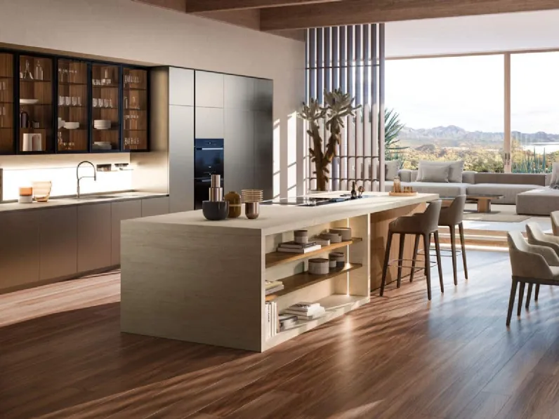 Cucina Design con isola Yota composizione 09 di Armony