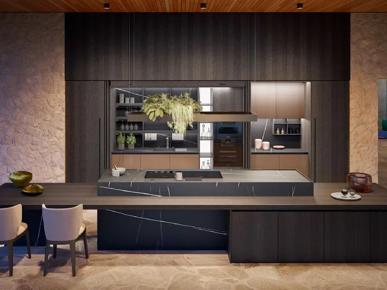 Cucina Design con isola Yota composizione 10 di Armony