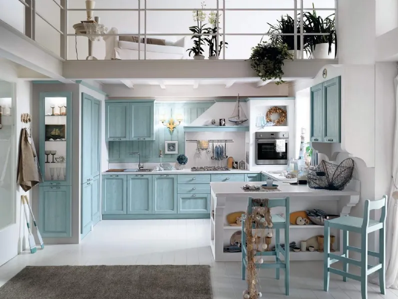 Cucina in Muratura con penisola Everyday Anice Talcato di Callesella