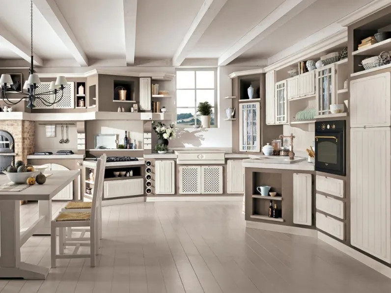 Cucina ad angolo in muratura Elena Bianco Shabby di Lube