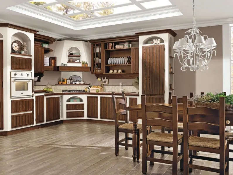 Cucina ad angolo in muratura Elena Noce di Lube