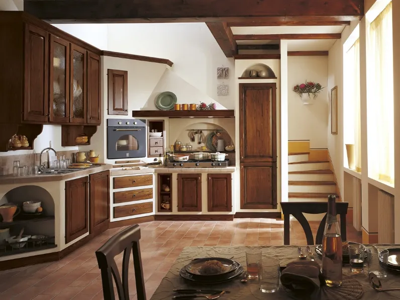 Cucina angolare in Muratura La Rocca Angolare di Arca