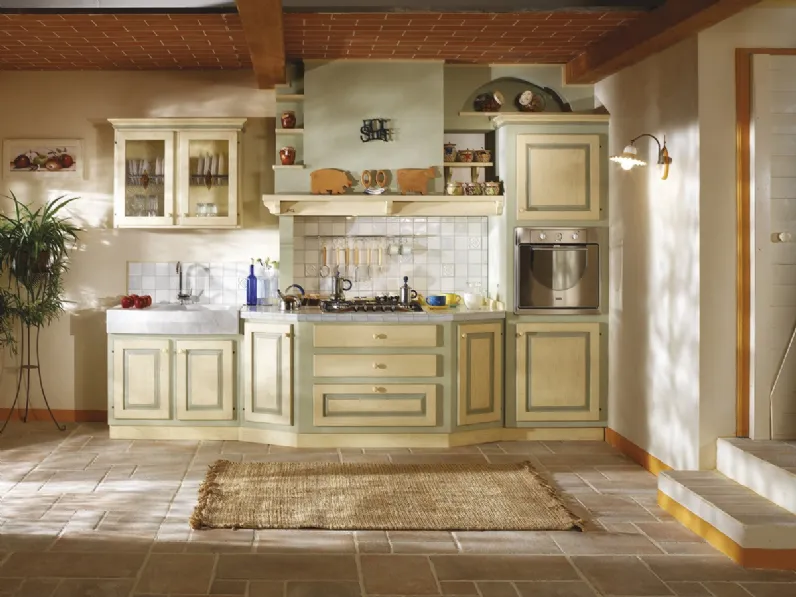 Cucina lineare in Muratura La Rocca di Arca