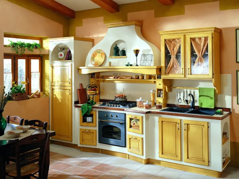Cucina lineare in Muratura Vittorina 04 di Fratelli Marzi 