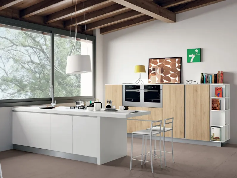 Cucina Moderna Ank con penisola di Creo