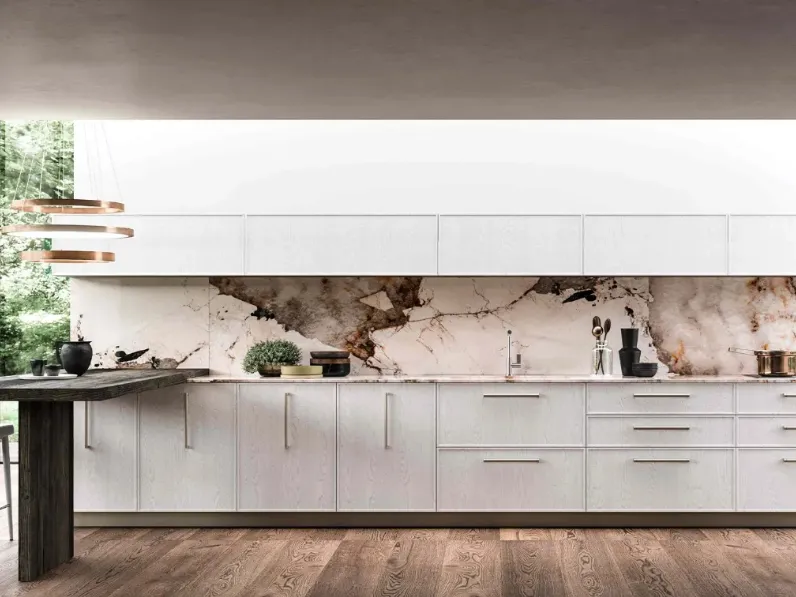 Cucina Moderna in frassino con penisola Guadalupe 06 di Aran