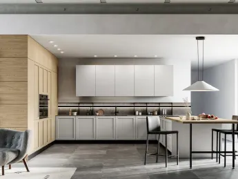 La cucina moderna Alma 02 di Arredo3 si distingue per la sua penisola.