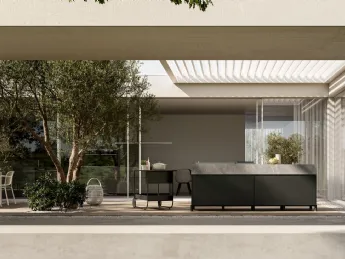 La cucina esterna Aura 03 di Arredo3 è un esempio di design moderno.