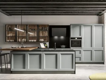 La cucina moderna Frida 02 di Arredo3 offre un design contemporaneo con penisola integrata.