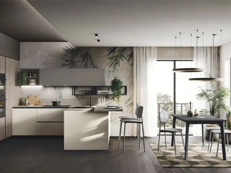 Cucina Moderna con penisola Art-Kaya 05 di Stosa