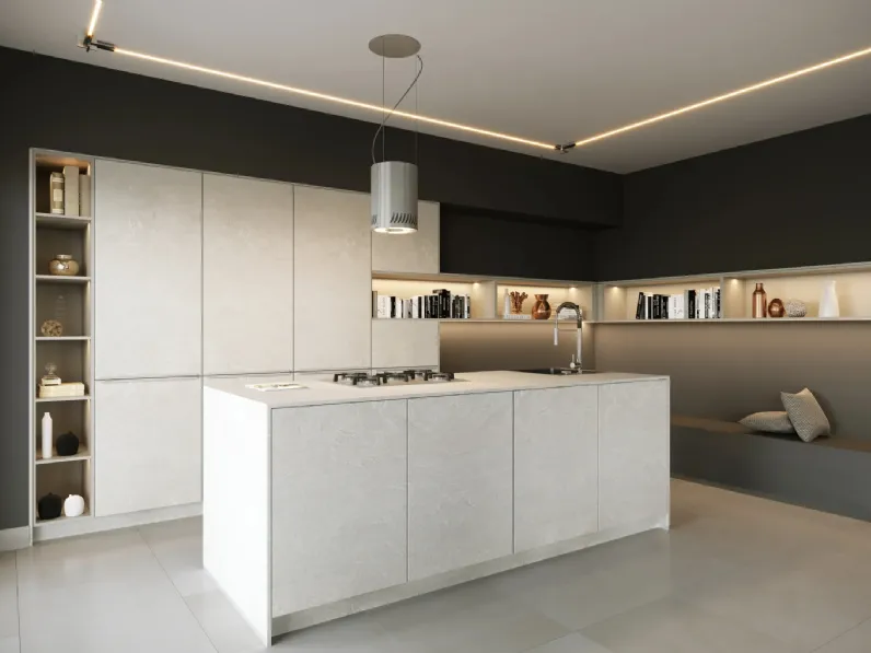 Cucina Moderna con isola Arte Grigio Pietra di Life Cucine