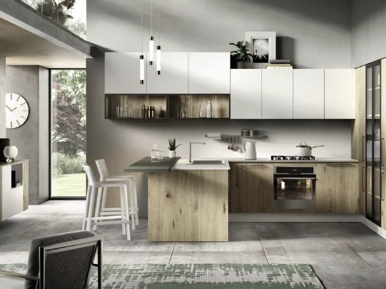 Cucina Moderna con penisola Astro 01 di Essebi